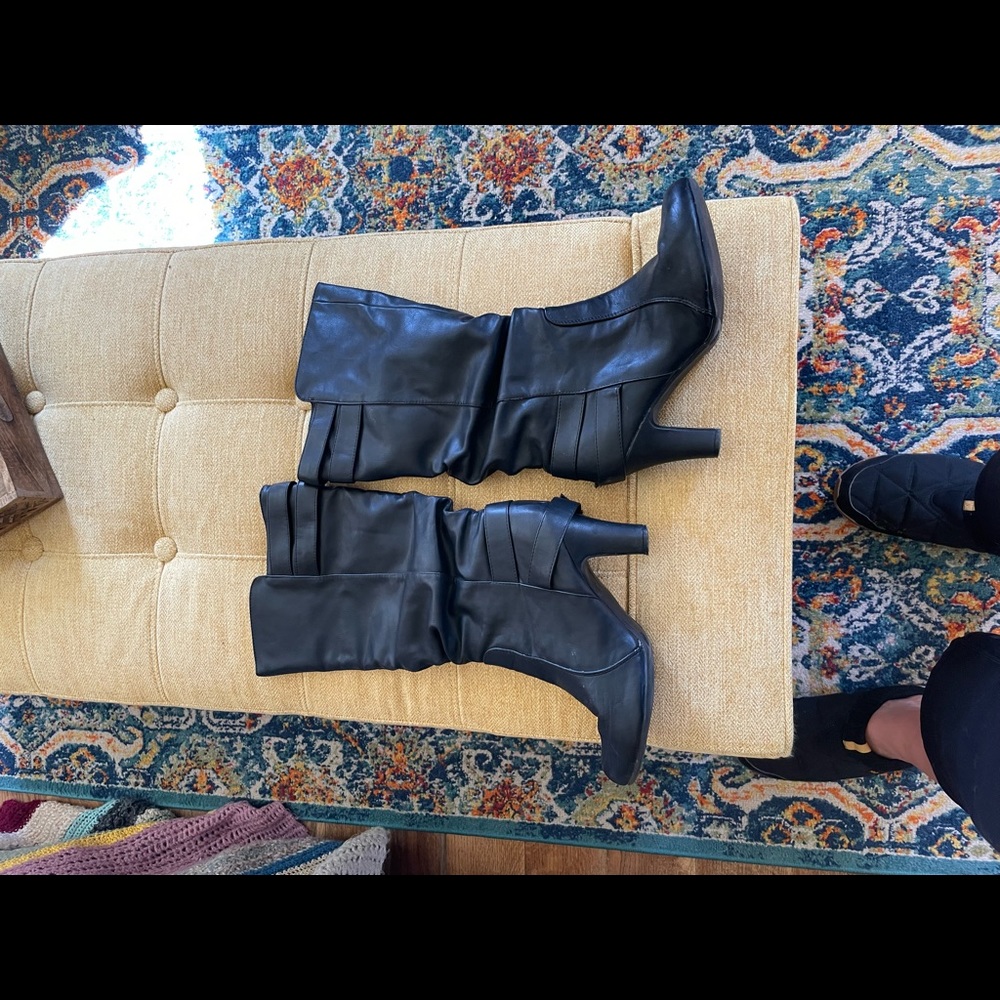 Black strap boots